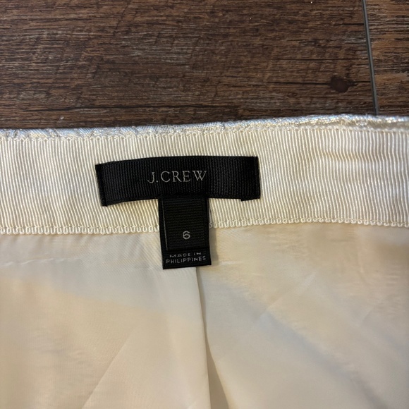 J Crew Champagne Metallic Jacquard Origami Skirt Sz 6 - Picture 5 of 6